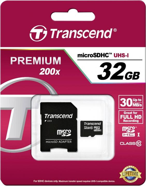 Immagine prodotto Transcend scheda microSDHC (32 GB, microSDHC, U1, UHS-I)
