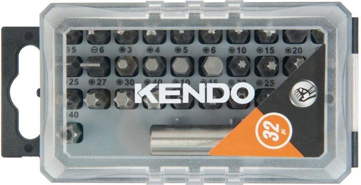 Actual product image Kendo Bit set 32-piece (PZ3, Th25, T25, T27, SL3, Th40, T30, PH3, PZ1, Th30, T10, TH15, Th27, Th20, 2x PH2, PH2-PZ2, T40, Th10, PH1, SL4, SL6, T15, SL5, PH2-T20)