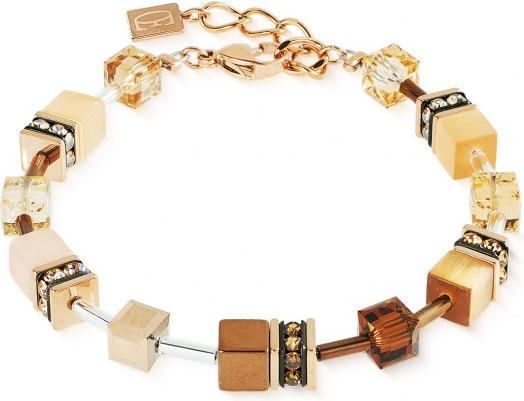 Coeur de Lion Sommerhalskette - Swarowski-Kristall - Bernstein, Champagner und Beige
