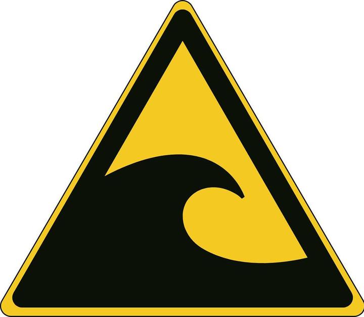 Image du produit Brady Panneau de sécurité ISO - Avertissement de zone de danger de tsunami