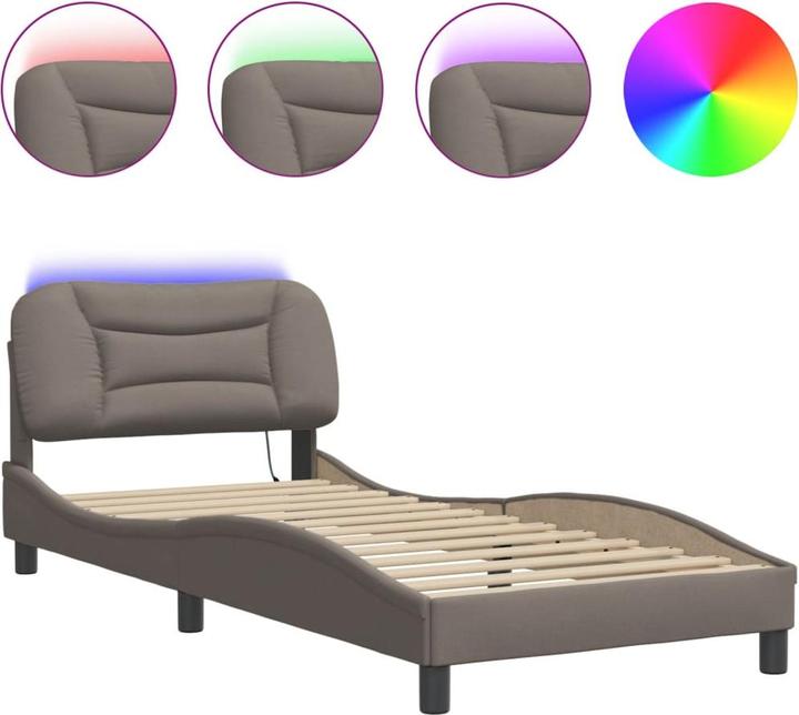 Actual product image VidaXL Bed frame with LED fabric (100 x 200 cm)