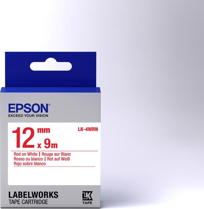 Produktbild Epson Etikettenkassette Lk-4wrn (1.20 cm, Weiss, Rot)