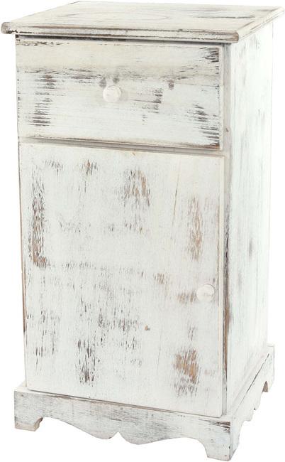 Produktbild Swisshandel24 Kommode Beistelltisch Nachttisch Telefontisch, 63x35x29cm, Shabby-Look, Vintage - weiss (63 x 35 x 29 cm)