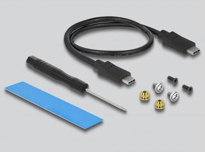 Actual product image Delock External USB Type-C™ Combo Enclosure for M.2 NVMe PCIe or SATA SSD (M.2 2230, M.2 2242, M.2 2260, M.2 2280)