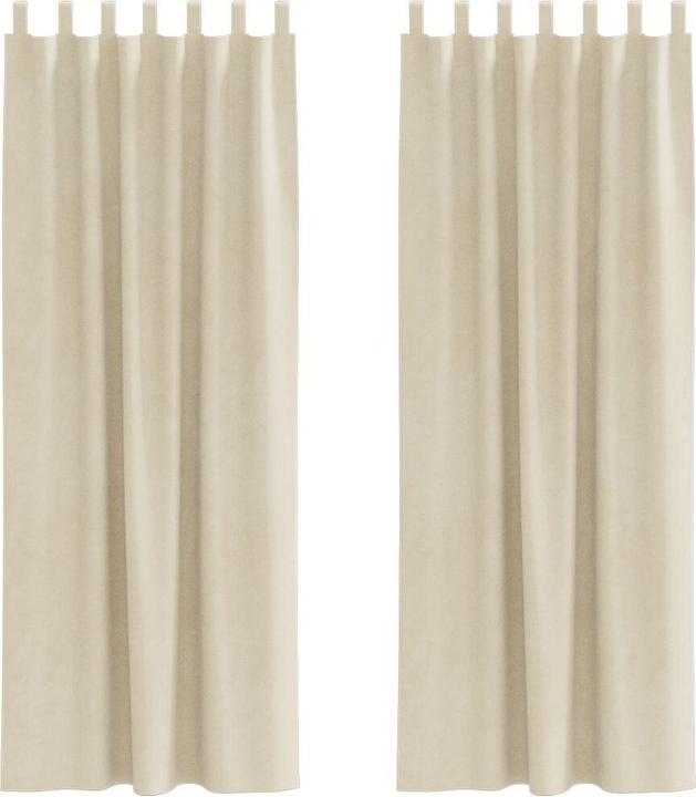 VidaXL Tende oscuranti con passanti 2 pezzi in velluto crema (140 x 260 cm)