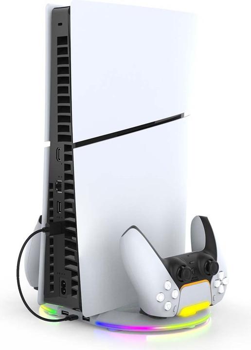 Produktbild - iPega P5S045 Vertical Charging Stand with RGB for PS5/PS5 Slim White (PS5)