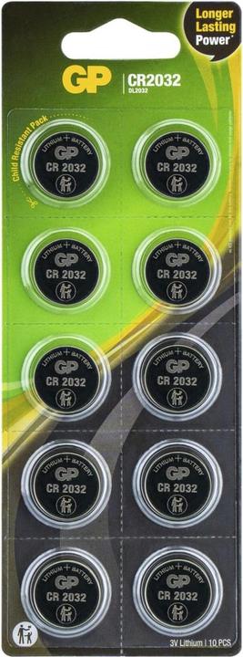 GP Batteries Knopfzelle Lithium (10 Stk., CR2032, 220 mAh)