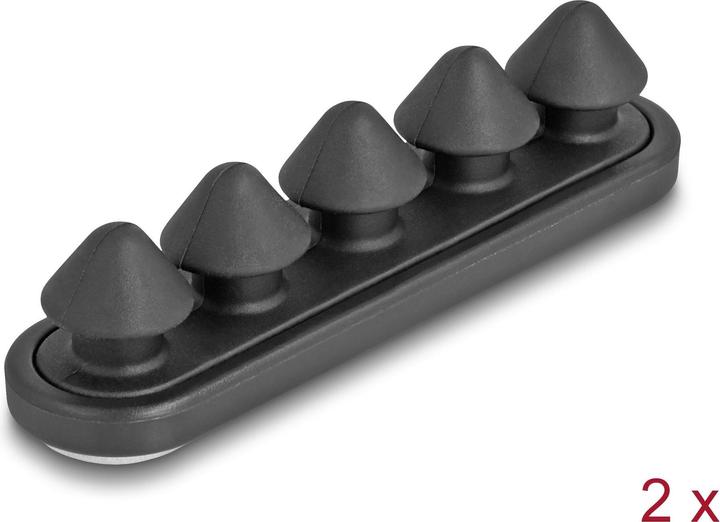 Delock Portacavi con 5 passanti autoadesivi neri set 2 pezzi