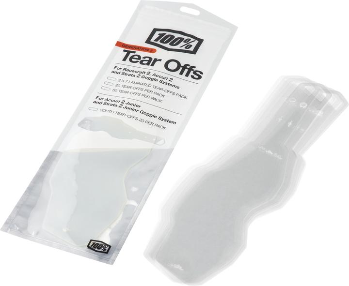 100% RC2/AC2/ST2 Standard Tear-Offs 50 PK