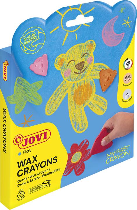 Actual product image Jovi L'OURS MAGIQUE wax crayons 8 bear-shape basic colors (Multicoloured, 8 x)