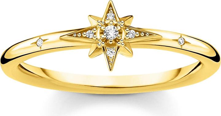 Thomas Sabo Ring Stern Mit Steinen Gold (48, 925 Silber)