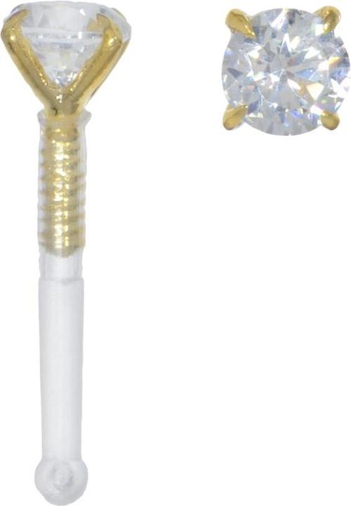 Bijouteria Nasenpiercing (Bioplast, Gold 18K, Kristall)