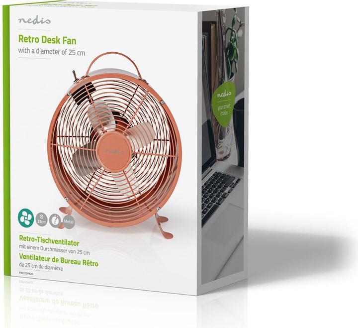 Immagine prodotto Nedis FNCL10PK20 M-V-ROSA VENTILATORE DA TAVOLO RETRÒ 25CM 20W