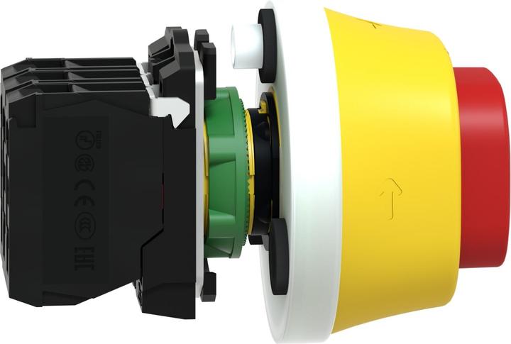 Image du produit Schneider Electric XB5AS84W3B41 Bouton d'arrêt d'urgence à encastrer, pour arrêt d'urgence 24V 6A 1NO, 2NC I