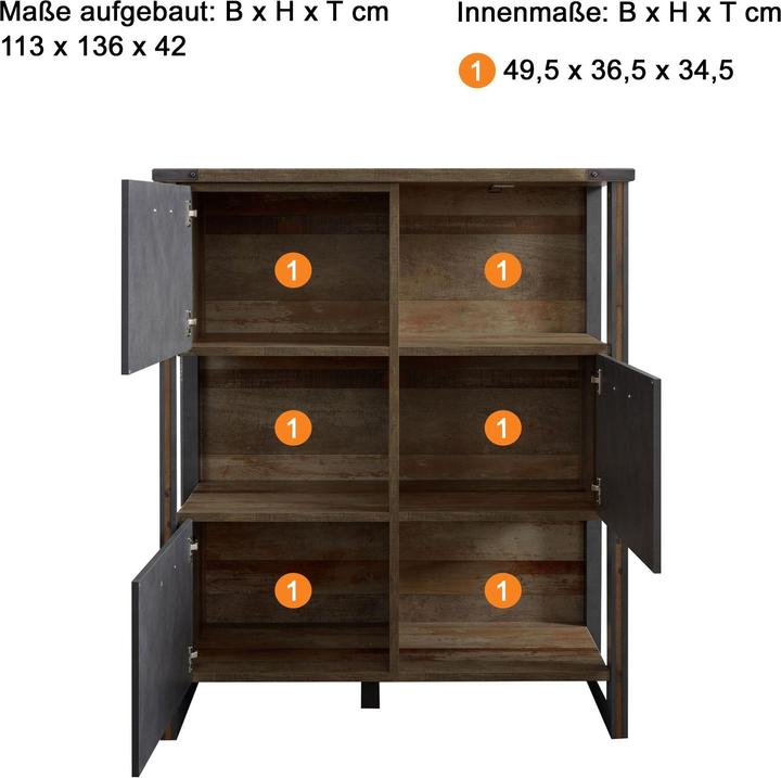Actual product image Trendteam prime pier (113 x 42 x 136 cm)