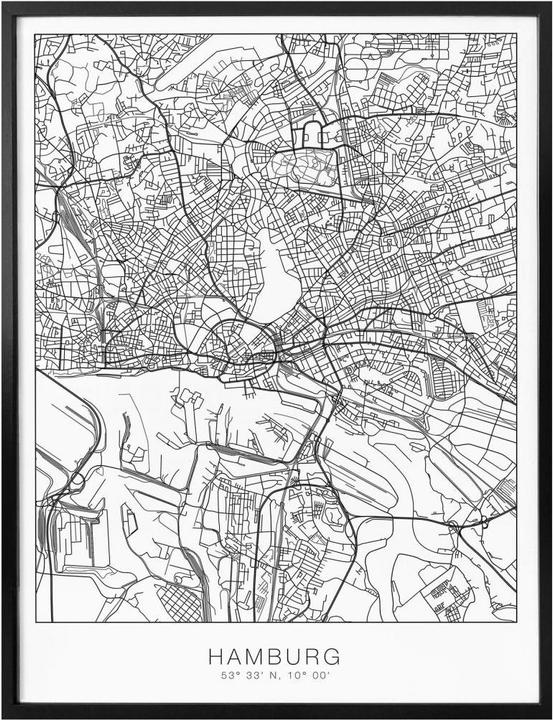 Image du produit Trenddeko Plan de la ville de Hambourg (30 x 40 cm)
