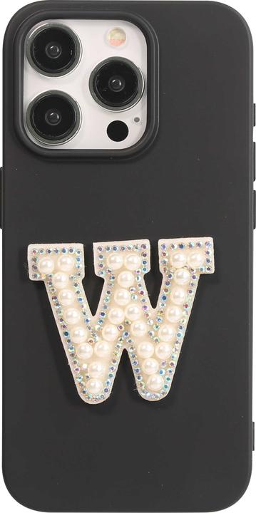 Produktbild PhoneLook Sticker Aufkleber für Handy/Tablet/Computer 3D Pearls weiss Buchstabe W