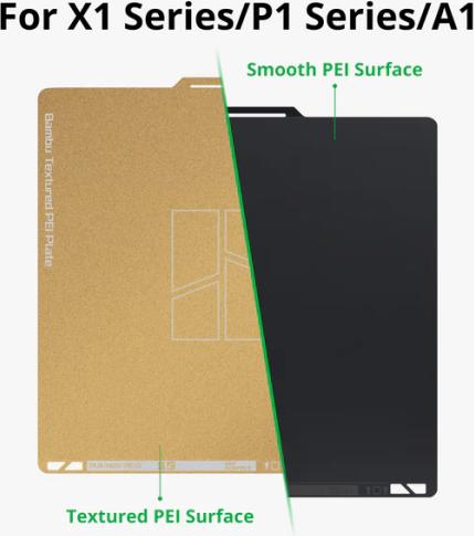 Actual product image Bambu Lab Dual-Texture PEI Plate - X1-X1E-P1 Series (Printing bed)
