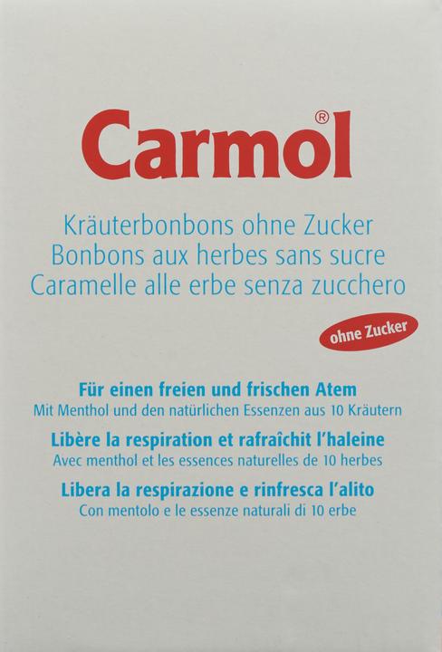 Actual product image Carmol Herbal sweets without sugar (12 pcs., 75 g)