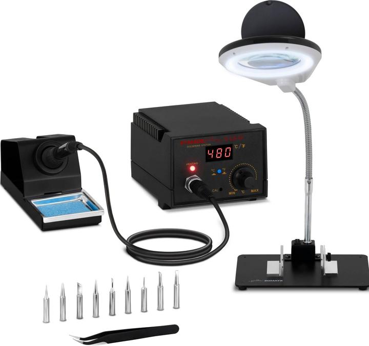 Stamos Lötstation Lötkolben 60 Watt LED 200 480 °C Esd Safe Inklusive Zubehör