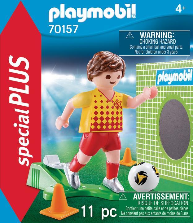 Immagine prodotto Playmobil Giocatore di calcio con il muro della porta (70157)
