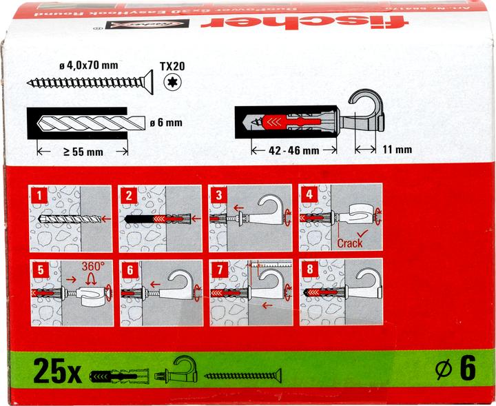 Actual product image Fischer Fisc EasyHook Round DuoPower 6x30 (25 pcs.)