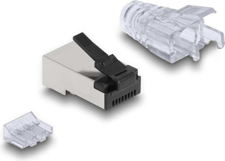 Image du produit Delock Connecteur modulaire RJ45 avec ergot d'arrêt robuste Cat.6 et manchon anti-pli, lot de 50 (Câbles de réseau)