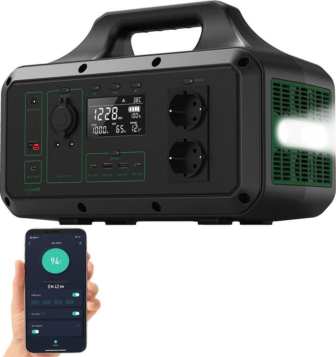 Produktbild Revolt Powerstation & Solar-Generator mit 1.228 Wh & 100-Watt-Solarmodul, App