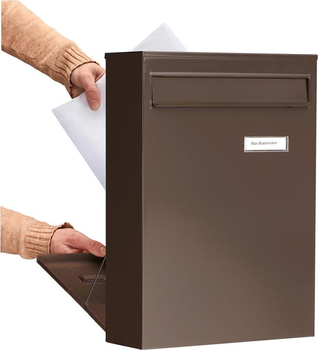 Produktbild Burg Wächter Zaunbriefkasten Stahl pulverbeschichtet BxHxT 397/284/104 mm Leipzig braun 778 BR mit Ö