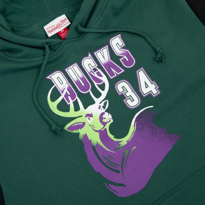 Immagine prodotto Mitchell & Ness Felpa con cappuccio M&N Fleece NBA - Milwaukee Bucks Ray Allen - L (L)