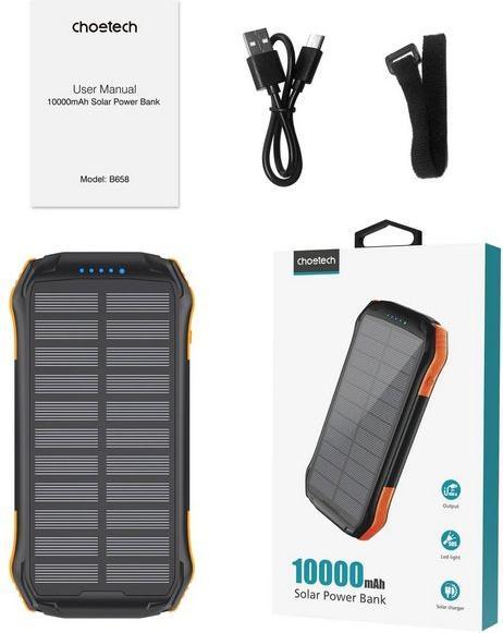 Produktbild Choetech Externer Akku mit Solarladung (10000 mAh, 37 Wh)