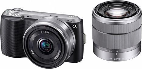 Produktbild Sony NEX-C3D, 16MP, 16mm+18-55mm Kit, Systemkamera, Schwarz