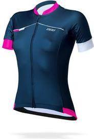 BBB Trikot kurz Damen navyblau-magenta L (L)