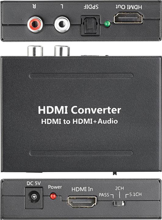 Produktbild Auvisio HDMI-Audio-Konverter zu TOSLINK und Stereo-Cinch (Video Switch)