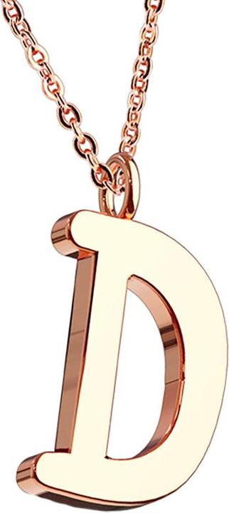 Star Piercing Kette rosegold Anhänger Buchstabe D (ohne Messing, Chirurgenstahl 316L)