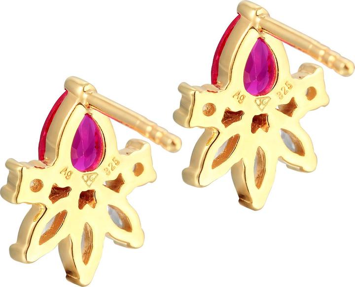 Image du produit Elli Boucles d'oreilles zircon synthétique rubis 925 argent (Argent sterling 925, Rubis synthétique, Zircone)