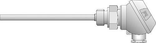 Actual product image Jumo Resistance thermometer, 1xPt100 zl, 6x100mm, G 1/2, -50.+400°C
