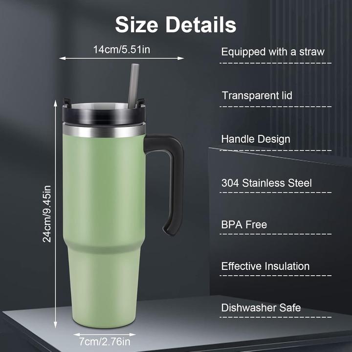 Image du produit ASMI Gobelet thermique en acier inoxydable, Gobelet à café, Gobelet Auto-Tumbler, 900ml (0.89 l)