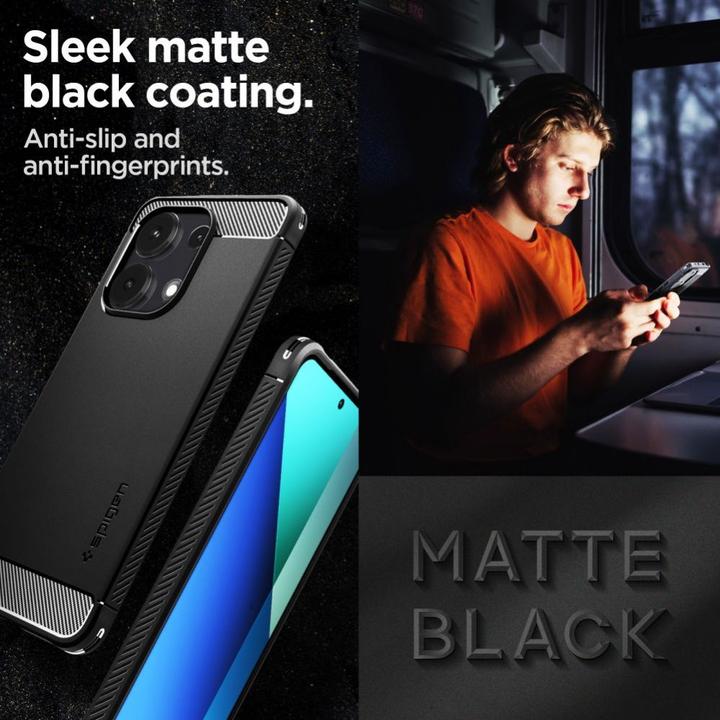 Actual product image Spigen Rugged Armor case for Xiaomi Redmi Note 13 4G / LTE - matte black (Xiaomi Redmi Note 13 4G)