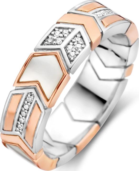 Ti Sento Milano Ring mit Zirkonia und Perlmutt 12202MW (56, 925 Silber)