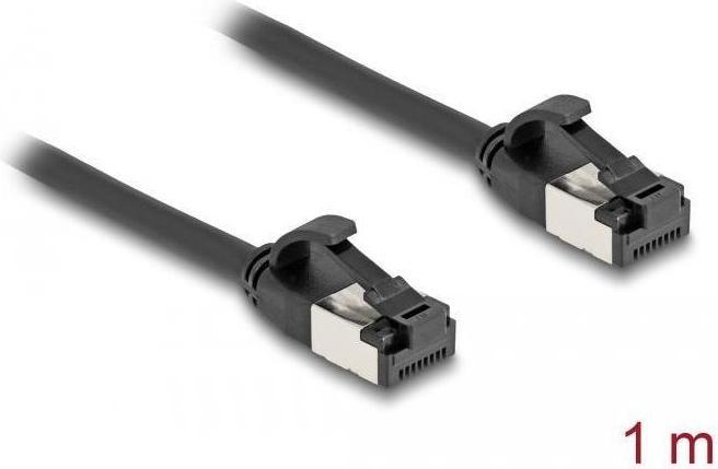 Delock RJ45 Kabel Stecker zu Stecker Cat.8.1 flexibel 1 m schwarz (U/FTP, CAT8.1, 1 m)