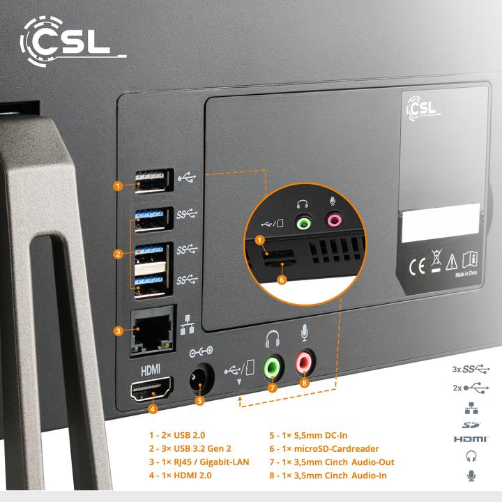 Image du produit CSL All-in-One-PC Unity F27B-ALS 512 GB 32 GB RAM Win 11 Pro (32 Go, 512 Go, Intel UHD Graphics)