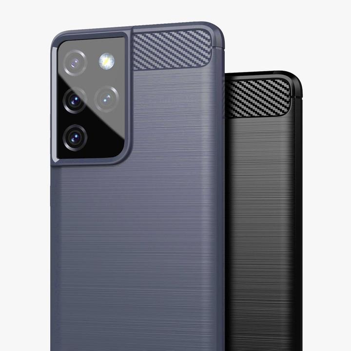 Image du produit Hurtel Coque Carbon Cover TPU pour Samsung Galaxy S21 Ultra 5G bleu (Samsung Galaxy S21 Ultra 5G)
