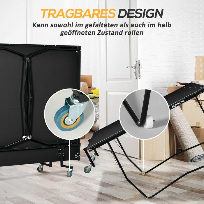 Image du produit Swisshandel24 Tischtennisplatte, Klappbar Tischtennistsich mit Netz, Rollen, Schwarz