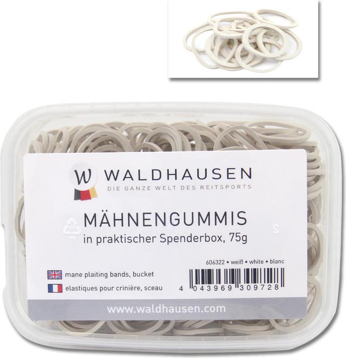 Waldhausen Mähnengummis in Spenderbox für Pferde Weiss