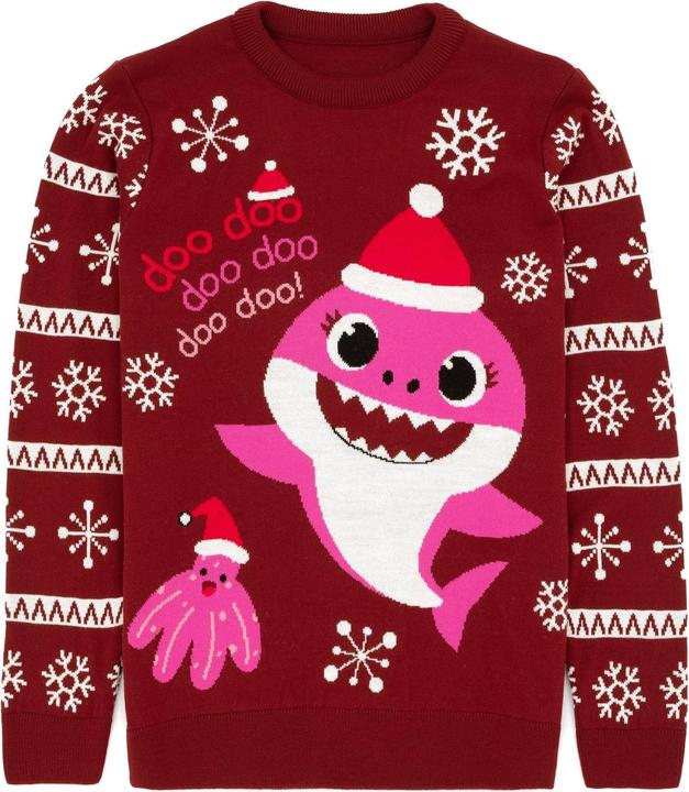 Actual product image Pinkfong Womens/Ladies Mummy Shark Christmas Jumper (XL)