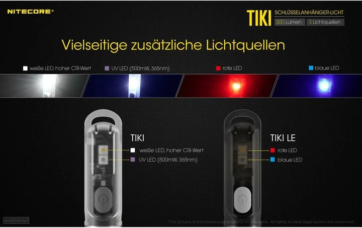 Productafbeelding Nitecore TIKI UV Sleutelhanger Lamp (5.60 cm, 300 lm)