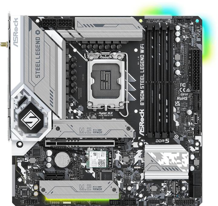 AsRock B760M Steel Legend (LGA 1700, Intel ICH7, Intel ICH9R, mATX)