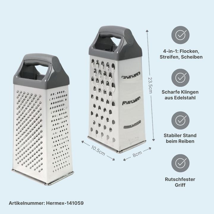 Actual product image B-Home 2er-Set Edelstahl-Küchenreiben XL Gemüsereiben Handreiben