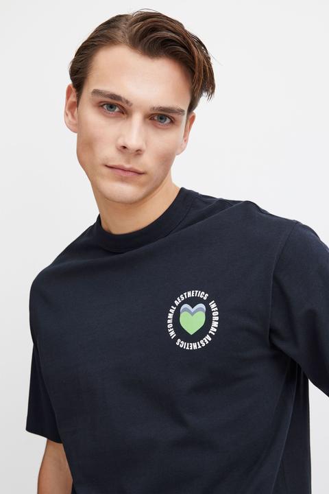Actual product image Casual Friday CFTue relaxed fit tee with chest print 20505006 (M)